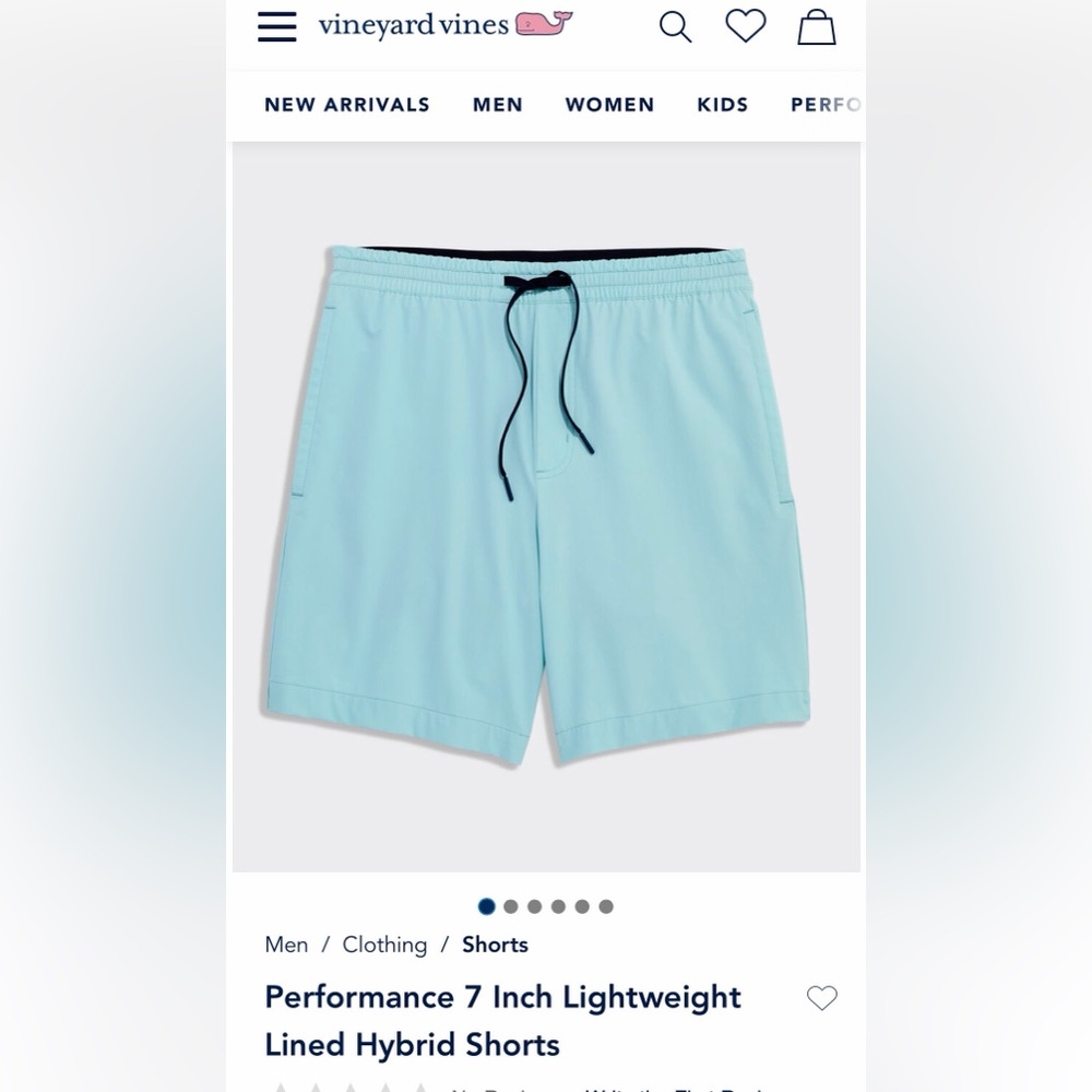 Vineyard Vines Men's Swim Hybrids in Light Blue/Teal with Navy Liner